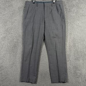 Bonobos Pants Mens 32x28 Gray Slim Straight Fit Wool Slacks Stretch Marzotto